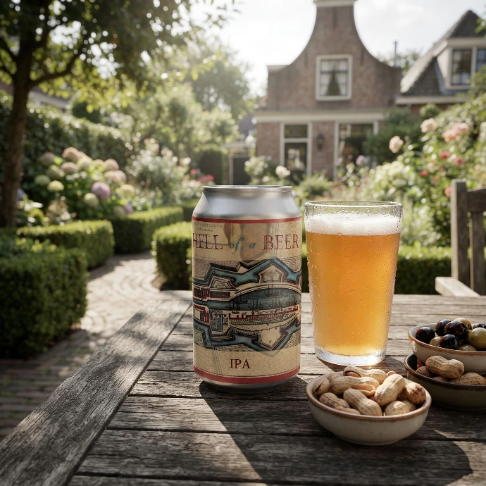 Hell of a Beer stout speciaalbier gecombineerd met een heerlijk gerecht op het terras.